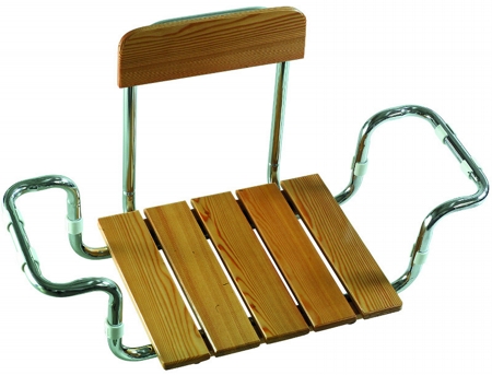 Seat in larch wood with backrest TÜV GS certified