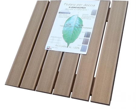 Pedana doccia legno ecotech naturale 49,5x49,5