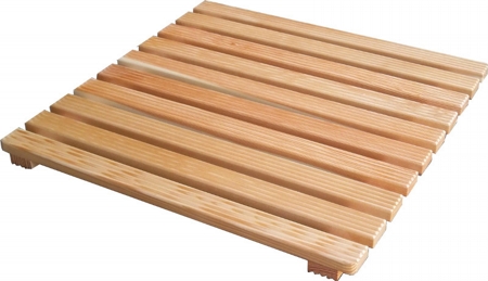 Shower footboard larch wood 60x60 cm for base 80x80 cm